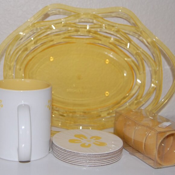 NWOT Michaels Kitchen Set: Mug, Coasters, Napkin Rings, & Basket - Picture 7 of 10